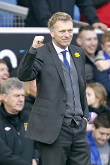 David Moyes Everton Celebrate Second Goal Against Manchester City (16-03-2013)