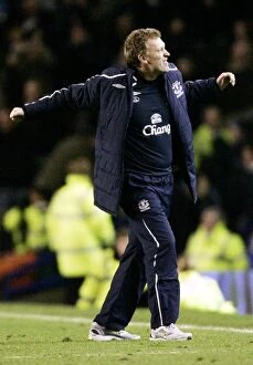 Images Dated 7th December 2008: David Moyes: Everton Manager Celebrates Glory at Goodison Park Over Aston Villa (08/09)