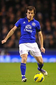 04 December 2011, Everton v Stoke City Collection: Decisive Moment: Leighton Baines in Action against Stoke City