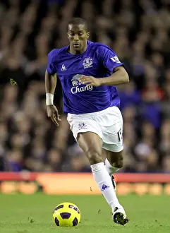 11 December 2010 Everton V Wigan Athletic Prints: Decisive Moment: Sylvain Distin Scores the Game-Winning Goal for Everton Against Wigan Athletic (BPL)
