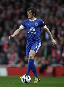 Arsenal 0 v Everton 0 : Emirates Stadium : 16-04-2013 Collection: Defensive Victory: Leighton Baines Stands Firm Against Arsenal (Everton 0-0 Arsenal)