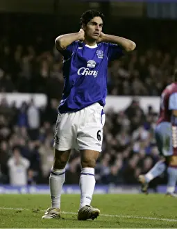 A Dejected Mikel Arteta: Everton's Disappointment at Goodison Park Against Aston Villa, FA Barclays Premiership, 11/11/06