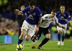 FA Cup - Round 4 - Everton v Fulham - 27 January 2012 Collection: Denis Stracqualursi Escape: Everton's Close Call Against Fulham in FA Cup