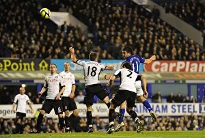 FA Cup - Round 4 - Everton v Fulham - 27 January 2012 Collection: Denis Stracqualursi Scores First Goal: Everton's FA Cup Victory Over Fulham at Goodison Park