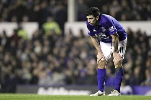 Images Dated 31st January 2012: Denis Stracqualursi's Thrilling Showdown: Everton vs Manchester City