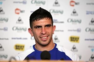 Images Dated 6th September 2011: Denis Stracqualursi's Welcome to Everton: New Signing Press Conference at Finch Farm