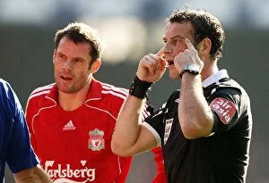 Images Dated 20th October 2007: The Derby Showdown: Everton vs. Liverpool - Carragher and Clattenburg's Battle at Goodison Park