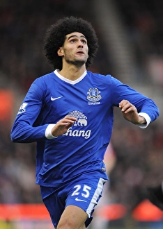 Stoke City 1 V Everton 1 : Britannia Stadium : 15-12-2012 Prints: Determined Fellaini Stands Firm for Everton in Midfield Battle at Stoke City (15-12-2012)