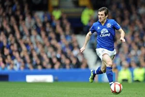 FA Cup - Round 6 - Everton v Sunderland - 17 March 2012 Collection: Determined Leighton Baines Leads Everton to FA Cup Sixth Round Victory vs