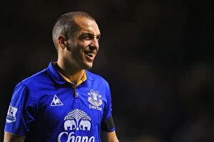 Images Dated 4th December 2011: Determined Leon Osman Leads Everton to Victory: Everton vs Stoke City