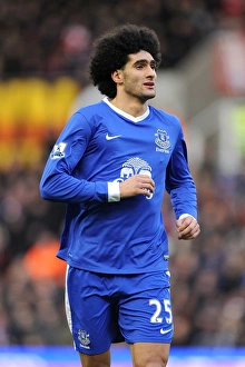 Stoke City 1 V Everton 1 : Britannia Stadium : 15-12-2012 Prints: Determined Marouane Fellaini: Everton's Unyielding Midfield Battle at Britannia Stadium (15-12-2012)