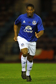 Determined Strike: Kieran Agard of Everton FC in Action