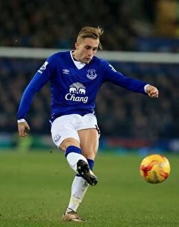 Capital One Cup - Everton v Manchester City - Semi Final - First Leg - Goodison Park Collection: Deulofeu in Action: Everton vs Manchester City - Capital One Cup Semi-Final - First Leg at