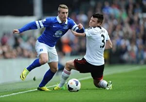 Images Dated 30th March 2014: Deulofeu Dazzles: Everton's Triumph Over Fulham in Premier League (30-03-2014)