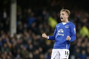 Everton v Stoke City - Goodison Park Collection: Deulofeu Doubles: Everton's Thrilling Victory over Stoke City in the Premier League