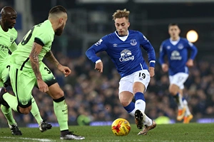 Framed Print : Deulofeu Faces Manchester City in Everton's Capital One Cup Semi-Final at Goodison Park