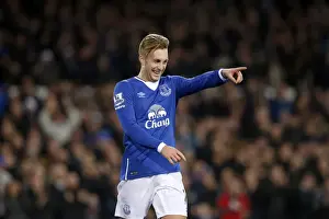 Framed Print : Deulofeu Strikes Again: Everton Takes 2-0 Lead Over Stoke City (Barclays Premier League)