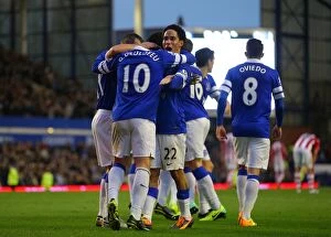 Images Dated 30th November 2013: Deulofeu Strikes First: Everton's 4-0 Victory Over Stoke City (30-11-2013)