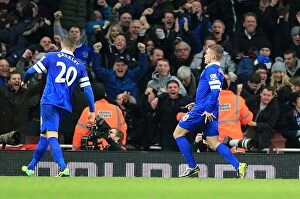 Images Dated 8th December 2013: Deulofeu's Strike: A Dramatic 1-1 Draw for Everton at Arsenal's Emirates Stadium (Premier League)