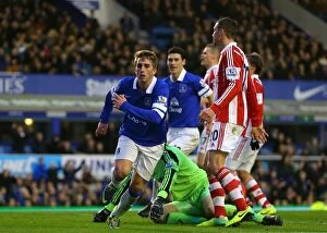 Images Dated 30th November 2013: Deulofeu's Stunner: Everton's 4-0 Thrashing of Stoke City (Barclays Premier League, Goodison Park)