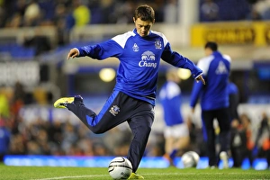 Carling Cup Prints: Diniyar Bilyaletdinov in Action: Everton vs