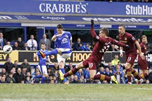 Everton 2 V Manchester City 0 : Goodison Park : 16-03-2013 Prints: Disallowed Goal: Kevin Mirallas's Strike for Everton vs