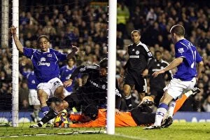 Images Dated 22nd December 2008: Disallowed Goal: Steven Pienaar, Everton vs Chelsea, Premier League 2008