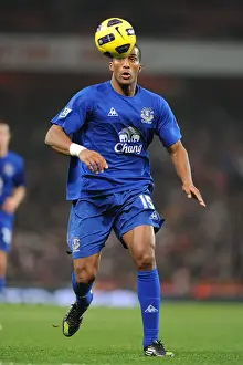 01 February 2011 Arsenal V Everton Prints: Distin at Emirates: Everton's Defender Stands Firm Against Arsenal (1 February 2011)