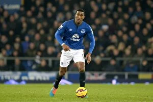 Images Dated 3rd December 2014: Distin at Goodison Park: Everton's Defensive Hero vs Hull City, Premier League