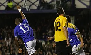 Distin Scores the Second Goal: Everton FC vs AEK Athens, UEFA Europa League, Goodison Park