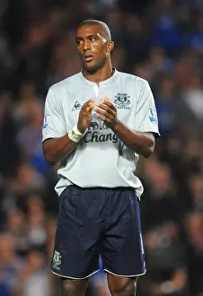15 October 2011 Chelsea V Everton Prints: Distin at Stamford Bridge: Everton's Defender Stands Firm Against Chelsea (15 October 2011)
