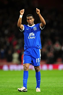 Arsenal 0 V Everton 0 : Emirates Stadium : 16-04-2013 Prints: Distin's Defiant Display: Everton Holds Arsenal Scoreless at Emirates Stadium (16-04-2013)