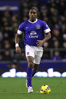 Everton 2 V Tottenham Hotspur 1 : Goodison Park : 09-12-2012 Prints: Distin's Header: Everton's Winning Moment Against Tottenham (Everton 2-1)