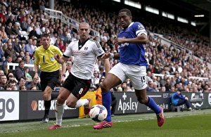 Fulham 1 V Everton 3 : Craven Cottage : 30-03-2014 Prints: Distin's Triumph: Everton's 3-1 Victory over Fulham (30-03-2014) - Distin vs