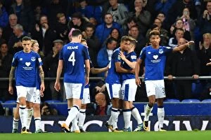 Images Dated 20th September 2017: Dominic Calvert-Lewin's Goal Celebration: Everton Advances to Carabao Cup Fourth Round vs