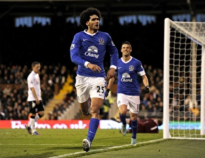 Fulham 2 V Everton 2 : Craven Cottage : 03-11-2012 Prints: Dramatic Equalizer: Fellaini Scores for Everton in Fulham Rivalry (November 3, 2012)