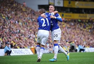 Norwich City 2 v Everton 2 : Carrow Road : 17-08-2013 Collection: Dramatic Equalizer: Ross Barkley's Stunner for Everton at Carrow Road (17-08-2013, Premier League)