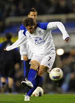 Images Dated 21st March 2012: Dramatic Last-Minute Victory: Everton 2-1 Arsenal (BPL 2012) - Jelavic's Thrilling Goal