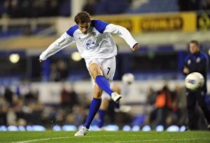 Images Dated 21st March 2012: Dramatic Last-Minute Victory: Everton's Jelavic Scores the Winner Against Arsenal (BPL 2012)