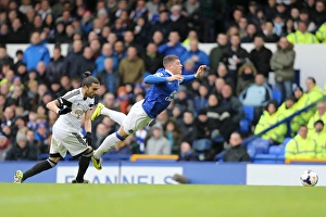 Everton 3 V Swansea City 2 : Goodison Park : 22-03-2014 Prints: Dramatic Penalty: Ross Barkley's Victory Moment for Everton against Swansea City (22-03-2014)