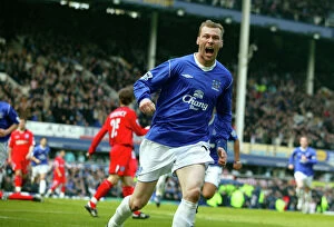 Duncan Ferguson can't hide his delight at making it 1-1