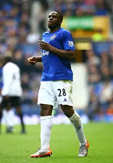 Framed Print : Epic Showdown: Anichebe vs Manchester City at Goodison Park (May 2011) Framed Print : Epic Showdown: Anichebe vs Manchester City at Goodison Park (May 2011)