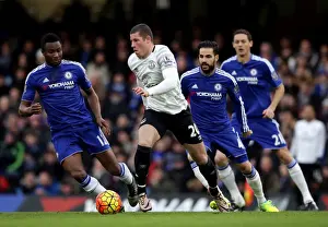 Chelsea V Everton - Stamford Bridge Prints: Escape at Stamford Bridge: Ross Barkley Slips Past Mikel and Fabregas