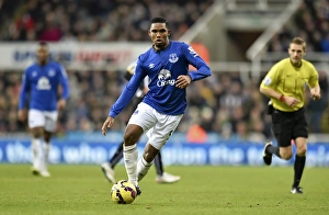 Framed Print : Eto'o in Action: Everton vs. Newcastle United, Barclays Premier League