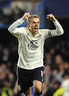 4 December 2010 Chelsea V Everton Prints: Euphoria Unleashed: Phil Neville's Iconic Celebration of Jermaine Beckford's Equalizer Against Chelsea (Dec)