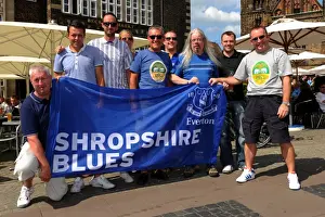 Everton Fans Relaxing Before Werder Bremen Pre-Season Friendly at Weserstadion
