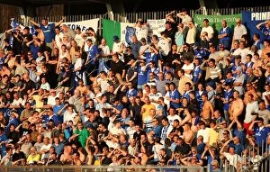 Images Dated 27th August 2009: Everton Fans in Full Swing: UEFA Europa League Play-Offs - Sigma Olomouc vs Everton