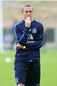 Season 2012-13 Prints: Everton FC: David Weir Leads Pre-Season Training at Partick Thistle's Firhill Stadium