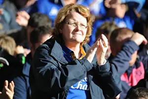 Everton FC: A Fan's Euphoric Roar at Goodison Park During Everton vs Wigan Athletic, Barclays Premier League (September 17, 2011)