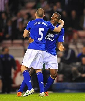 Images Dated 27th March 2012: Everton FC: Heitinga and Distin's Triumphant FA Cup Victory over Sunderland (March 27, 2012)
